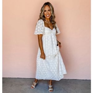 Storia brand Floral embroidered midi dress